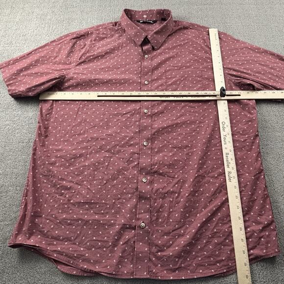 Travis Mathew Shirt Adult 2XL XXL Red Button Up Short Sleeve Golf Casual Men's - Picture 10 of 14